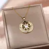Collar Colgante Brújula Personalizado de Plata de Ley S925 Estrella de Ocho Puntas Nicho Colgante de Plata Transfronterizo Aliexpress Amazon Europeo y Americano