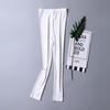 Yuyue Verano Nuevo Pantalones de Lápiz a Cuadros de Seda para Mujer Seda de Morera Tejido de Punto de Doble Cara Pantalones Finos de Nueve Puntos para Mujer