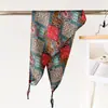 Pañuelo Triangular con Cinturón de Lazo Estilo Palacio Retro, Doble Capa Estampado, Seda Sintética, Chal Protector Solar, Bufanda para el Cuello, Pañuelo de Seda para Mujer, Pañuelo para la Cabeza, Bufanda