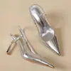 Colección Nueva de Verano 2026: Zapatos de tacón alto para mujer con punta fina, bloques de color, tacón de aguja, espalda descubierta, versátiles, elegantes, de aspecto de hada, artísticos y delicados