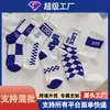 Calcetines de Algodón para Hombre de Media Pantorrilla para Deportes de Otoño Baloncesto, Transpirables Absorbentes de Sudor Modernos para Estudiantes hasta la Rodilla en Patrón a Cuadros Azul y Blanco