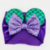 Chapéu de Veludo para Bebê Cruzado com Blocos de Cor Lantejoula Laço da Minnie Headwear Infantil Chapéu de Bebê Sem Aba