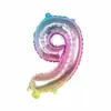 Nuevo globo de película de aluminio de 16 pulgadas en color dorado, plateado, oro rosa, número pequeño, globo con palabra de color degradado dorado y plateado