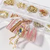 Accesorios Transfronterizos para Uñas Nuevas Cadena Pequeña Estilo Ins 12 Estilos en Caja Oro y Plata Pegatinas Decorativas para Uñas DIY Cadena Metálica