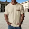 Novas Roupas de Verão Masculinas para E-commerce Transfronteiriço: Camiseta Esportiva Casual Respirável de Corte Solto, Camiseta Masculina Simples Versátil de Manga Curta