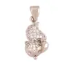 N31 Accesorios DIY mitad plata 925 microincrustación mini circonita de color caniche búho ardilla