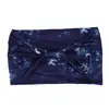 Diadema Tie-Dye Hecha a Mano Europea y Americana Banda para el Cabello de Algodón Elástico Ultraancha Absorbente del Sudor Banda para el Cabello de Ala Ancha Banda para el Cabello de Ejercicio Yoga Turbante