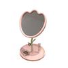 Espejo de Escritorio Tulipán Flor para Chicas Dormitorio de Estudiantes Espejo de Belleza Maquillaje de Escritorio Almacenamiento de Tocador Uso en Casa