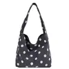 Bolso de Hombro de Lona con Lunares de Gran Capacidad Moda 2026 Nuevo Estilo Otoño Bolso de Mano de Moda Tendencia Bolso Tote para Viajes