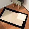 Alfombra de Terciopelo Absorbente Antideslizante Blanco y Negro Transfronteriza Felpudo para Entrada de Baño Felpudo para Piso de Baño Felpudo Tufted de Comercio Exterior