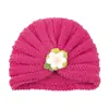 Chapéus de Lã Tricotados Infantis Estilo Outono e Inverno de Comércio Exterior, Chapéus Pulôver Quentinhos Florais Fofos DIY para Bebês e Crianças Pequenas, 21 Cores