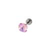 Henson Aretes de Cristal Brillante Dulce Luz de Luna Cuadrado Gordo Recubierto de 6 mm Varilla Delgada Acero Titanio Tornillo Oreja Caracol Uña Hueso Blando