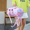 Bolsa de Viaje de Moda Portátil para Distancias Cortas, Bolsa de Almacenamiento de Doble Espalda de Gran Capacidad, Bolsa de Equipaje con Separación de Seco y Húmedo, Bolsa para Deportes, Yoga y Fitness