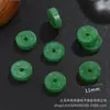 Venta al por mayor de accesorios de vidrio, colgante de hoja de jade de imitación, topacio de jade blanco, collar verde claro, pulsera colgante DIY.