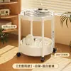 Carrito multifuncional móvil con estante de doble capa, mesita de noche con ruedas, estante de almacenamiento, mesa auxiliar para sala de estar, mesa de centro