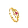 Anillo Corona Creativa Francesa Vintage Diseño Nicho Calado Personalizado Sentido de Alta Gama Anillo de Dedo Bola Anillo para Niñas