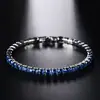 Pulsera de zirconia con diamantes completos 4.0, venta directa del fabricante, cadena de tenis simple y colorida, pulsera de tenis transfronteriza con diamantes