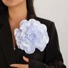 Broche de Flor Grande Exagerada de Tela de Satén Transfronterizo Europeo y Americano de Doble Uso Corsage de Rosa Pin de Broche con Clip de Pico de Pato