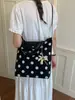 Bolsa de Lona Retro de Lunares Bloques de Color de Nicho Coreano para Mujer Verano 2026 Nueva Bolsa Grande de Hombro Cruzada