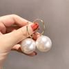 Aretes de Plata S925 con Perla Grande Elegantes Estilo Europeo y Americano Aretes Exagerados Aretes Distintivos Aretes Largos Colgantes Celebridad de Internet