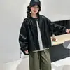 Chaqueta de cuero para niña, estilo primavera/otoño, nueva colección 2026, atuendo de otoño de moda para niños, moderno y elegante, top casual para niños mayores