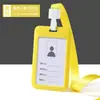 Porta-Cartão de Empurrar Spot Cartão de Identidade de Estudante Porta-Cartão Deslizante de Plástico Rígido Crachá de Permissão de Trabalho Porta-Cartão Rígido Venda por Atacado