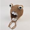Gorro de bebê inverno fofo chifre remendo gorro de lã de bebê outono e inverno quente meninos e meninas desenho animado gorro de malha maré