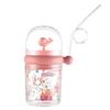 Vaso de Agua con Chorro de Ballena para Niñas, Vaso con Popote Moderno Estilo Fuente para Bebés y Niños, Vaso de Agua Portátil Lindo, Vaso de Plástico de Verano