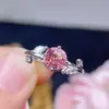 Anillo de turmalina natural puro plata de ley s925 proceso de galvanoplastia color cristalino color de fuego bueno piedra principal 6*6 mm