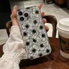 Promoção de baixo preço preto e branco esboço flor capa de celular de verão para iPhone 17 Pro Max atacado capa protetora Apple 12