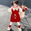 Vestido Suéter de Punto para Niña Otoño Invierno 2026 Nuevo Elegante de Moda Ropa de Invierno para Bebé Vestido de Princesa de Dibujos Animados