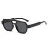 Nuevas gafas de sol poligonales de doble puente transfronterizas europeas y americanas para hombres y mujeres con caras cuadradas y redondas, gafas de sol de moda retro con protección UV
