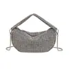Bolsa de Noite da Moda e Tendência Cravejada de Diamantes, Bolsa Saco Totalmente de Diamantes, Bolsa de Corrente de Strass, Bolsa Transversal Brilhante de Mão tipo Colete