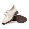 Primavera Novo Salto Grosso Casual Preto Cabeça Redonda Cowhide Britânico Grande Tamanho Sapatos Femininos Lace-up Sapatos de Trabalho