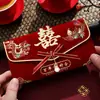 Bolsa roja para sobres de boda, especial para bodas, flocado de alta gama, para el dinero del regalo de boda, nuevo modelo 2026