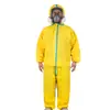 Traje de protección química, de dos piezas, de cuerpo completo, resistente a ácidos y álcalis, para experimentos químicos, ropa de trabajo resistente a la corrosión, totalmente cerrado, para pintura en aerosol y protección contra sustancias tóxicas