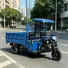 Suministro Exclusivo Transfronterizo de Triciclos Azules a Gasolina con Techo para Transporte Pesado de Carga Urbana y Rural, Transporte de Mercancías y Exportación
