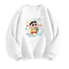 Impressão Estilo Hong Kong Inglês Moletom Tendência Novo Gola Redonda Camiseta de Manga Longa Estilo Casal Anime Novo Top Primavera e Outono