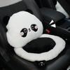 Cojín para coche de panda invierno lindo caricatura coche cómodo cálido cojín de asiento suministros creativos para el interior del coche