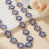 Colar Flor Azul Nicho Elegante Elegante Retrô Europeu e Americano Mulheres Alto Senso Esmalte Óleo Gotejado Pulseira Novo Atacado