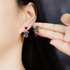 Pendientes vintage con forma de hoz de la muerte y calavera, personalizados, estilo frío, punk, modernos y geniales, anillo de apertura para mujer