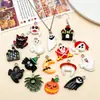 Resina Calabaza de Halloween Calavera Fantasma Colgante Pequeño Adorno Hecho a Mano DIY Pendiente Collar Joyería Accesorios