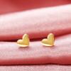 Cao Shi Estilo Coreano Estilo Minimalista Brincos Doce e Pequeno Mini Brilho Rosto Brincos em Forma de Coração Feminino Menina Coração Brincos de Estudante