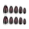Arte de Unhas com Senso Avançado Outono e Inverno Unha Postiça Círculo Prateado Peças de Unha Usáveis Amêndoa Curta Europeu e Americano Mais Vendido Unha Usável