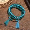 Pulsera multicapa bohemia de venta caliente transfronteriza, personalizada con cuentas de turquesa, joyería turística, pulsera europea y americana, joyería de comercio exterior