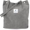 2025 Nueva Bolso de Hombro de Pana para Mujer Estudiante Coreana Bolso de Lona Gran Capacidad Literario Simple Versátil Bolsa de Compras