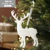 Polvo Dorado de Brillo de Plástico Transfronterizo Colgante de Reno Cervatillo Accesorios de Decoración para Árbol de Navidad Decoraciones Navideñas Estampado en Caliente