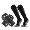 Conjunto de Meias de Futebol para Crianças, Meninos e Meninas, Meias Esportivas Profissionais Coloridas Antiderrapantes com Caneleiras, Meias de Cano Longo