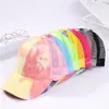Celebridade da Internet Feminina Boné de Beisebol Tie-Dye Respirável para Rabo de Cavalo Novo Camuflado Estampado Boné com Aba Longa para Sombra Boné de Rede