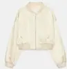 Ropa Europea y Americana Transfronteriza para Mujer AliExpress Venta Caliente Chaqueta Corta de Satén de Seda Bomber
